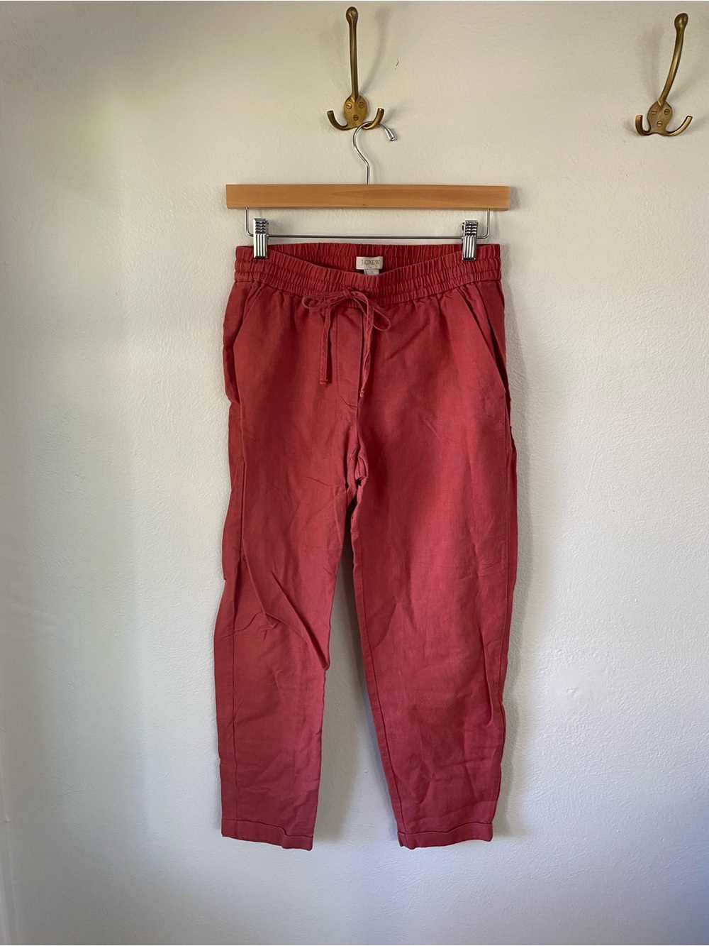 J. Crew- linen, cotton blend lightweight cropped pant.
